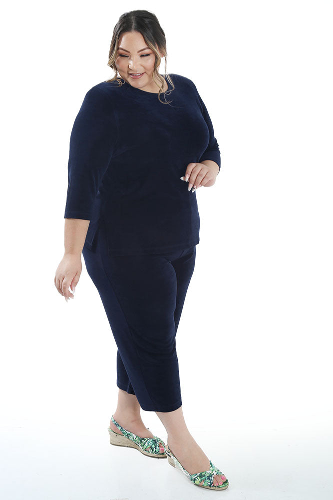 Vikki Vi Classic Navy 3/4 Sleeve Top