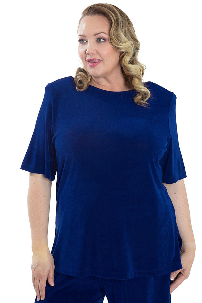 Vikki Vi Classic Royal Blue Short Sleeve Tunic