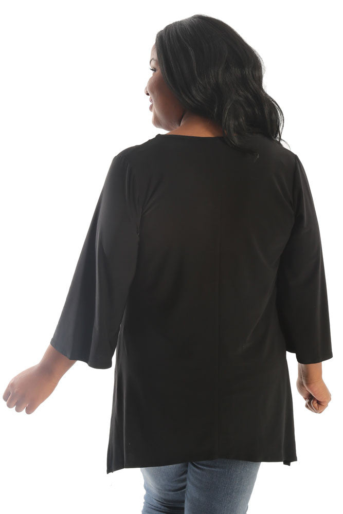 Vikki Vi Jersey Black Shark Bite Tunic