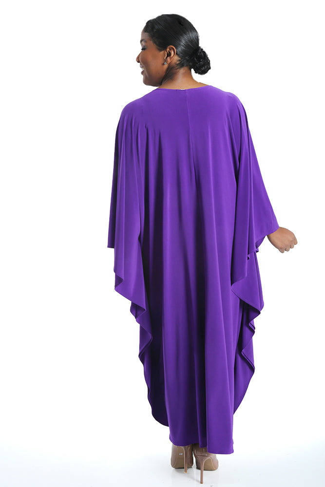 Vikki Vi Jersey Iris Purple Zip Front Caftan