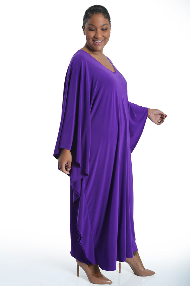 Vikki Vi Jersey Iris Purple Zip Front Caftan