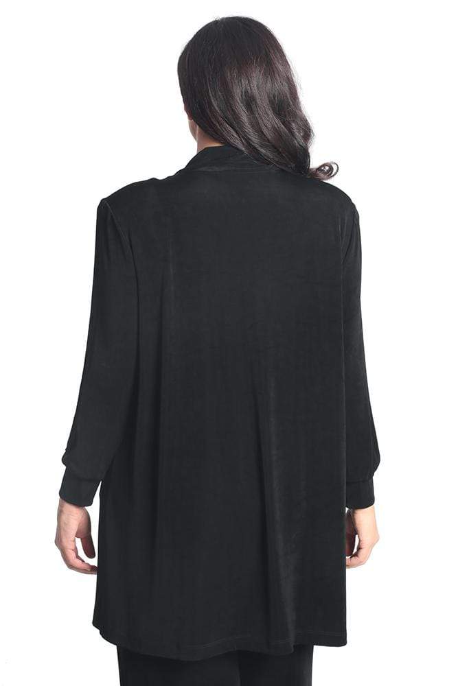 Vikki Vi Classic Black Long Kimono Jacket - PlusbyDesign.com
