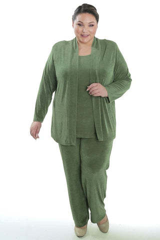 Classic Plus Size Sage Green Leggings