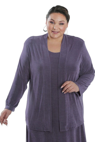 woman wearing vintage violet separates