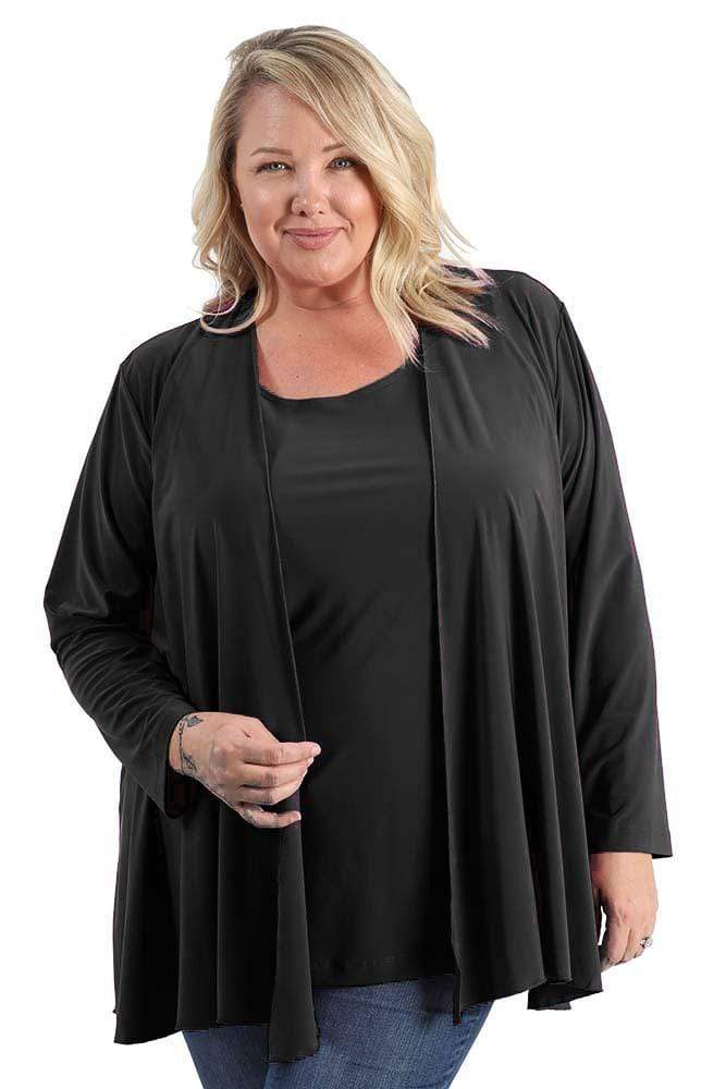 Vikki Vi Jersey Black Swing Cardigan