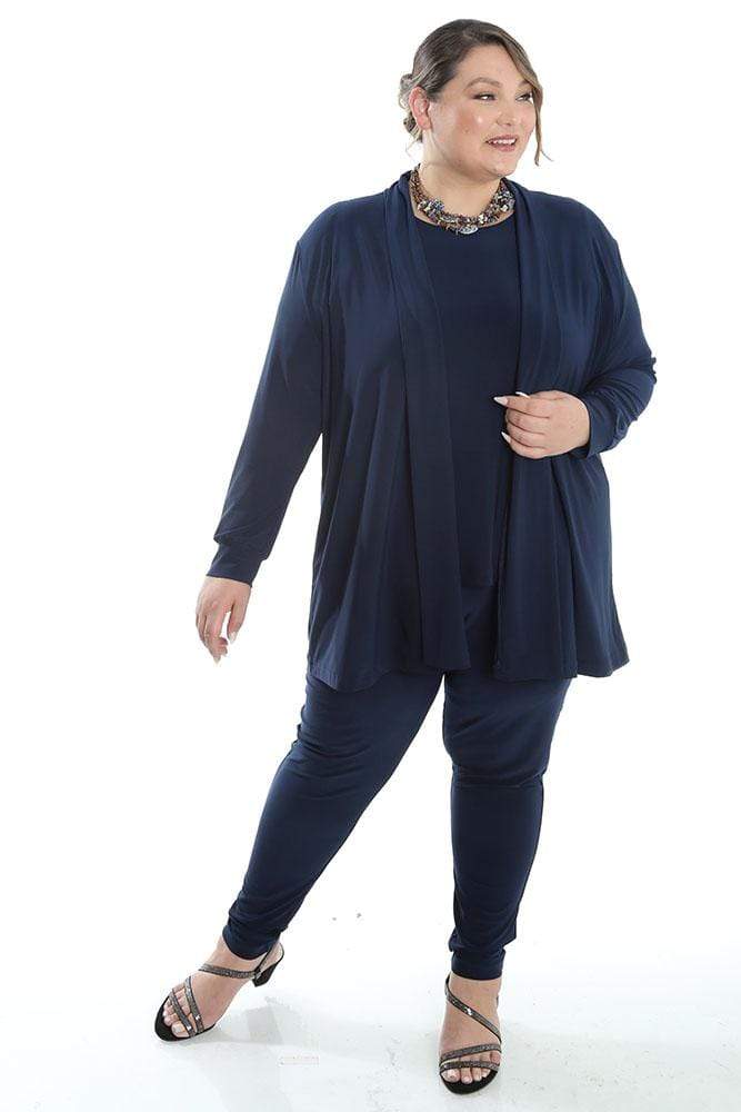 Vikki Vi Jersey Navy Long Kimono Jacket