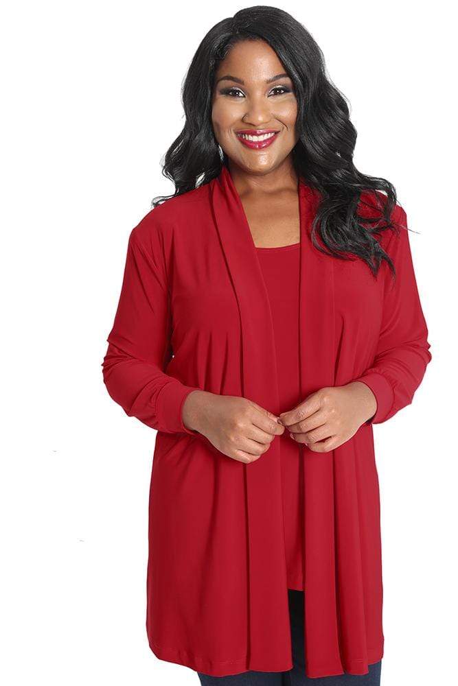 Vikki Vi Jersey Red Long Kimono Jacket