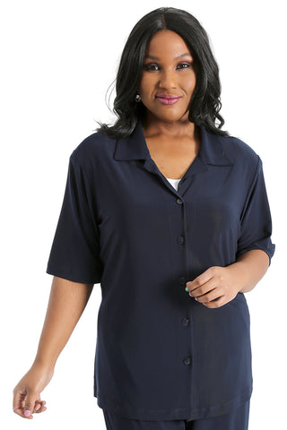 navy blue jersey plus size clothing