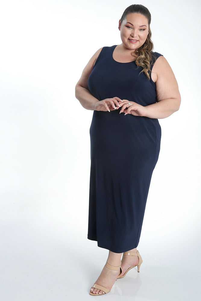 Vikki Vi Jersey Navy Tank Dress