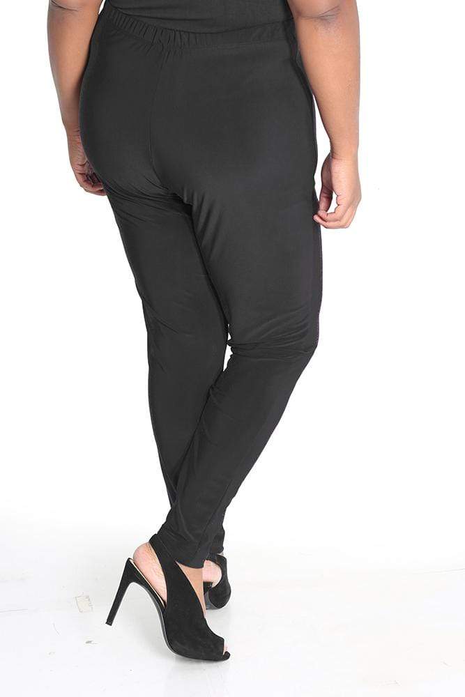 Vikki Vi Jersey Black Slim Leg Pant