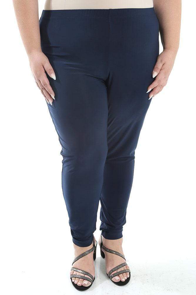 Vikki Vi Jersey Navy Slim Leg Pant