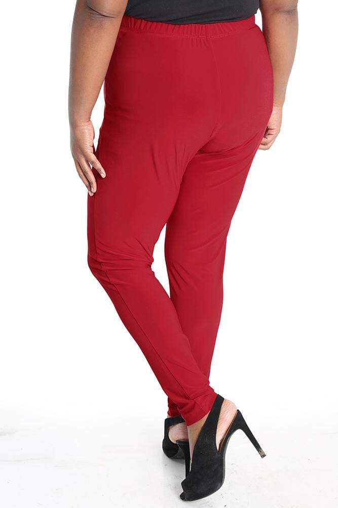 Vikki Vi Jersey Red Slim Leg Pant