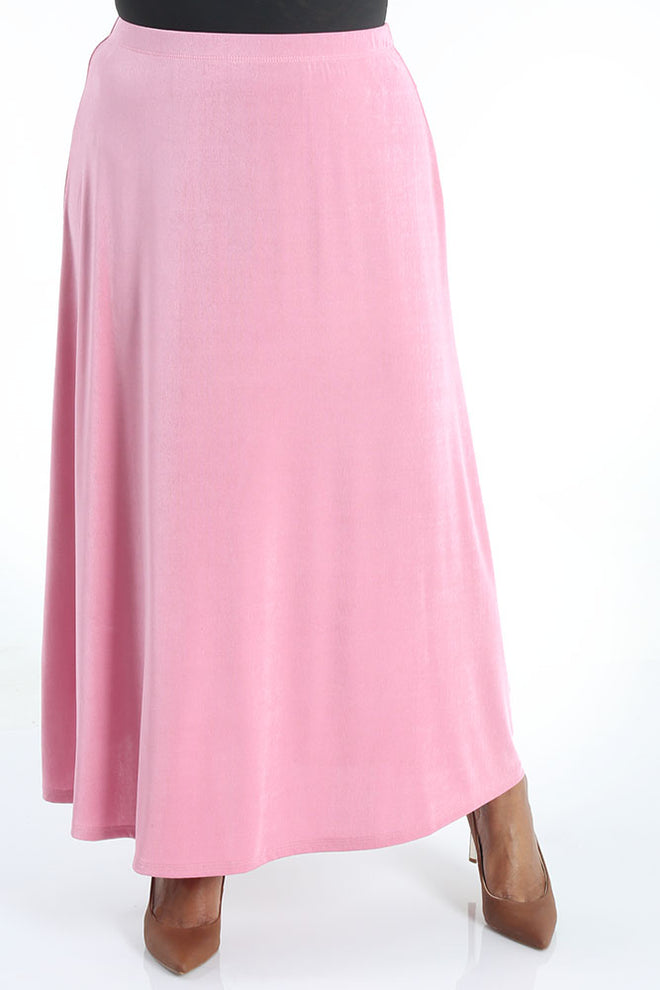 Vikki Vi Silky Classic Soft Pink Maxi Skirt N