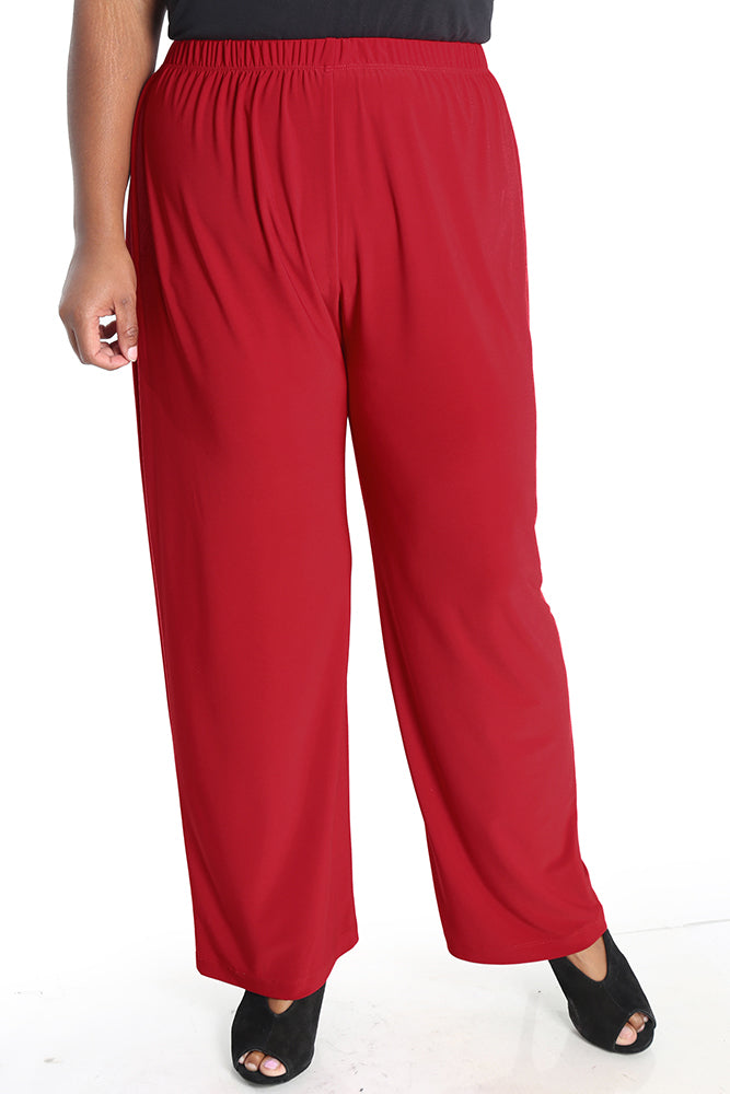 Vikki Vi Jersey Red Petite Pull-On Pant