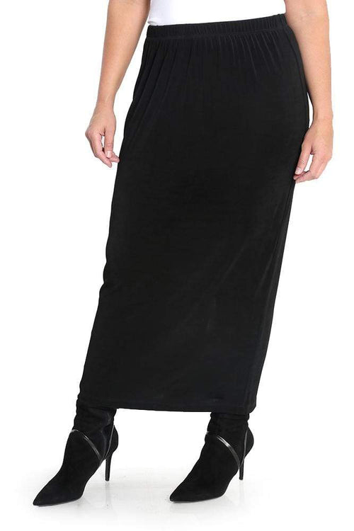 Vikki Vi Classic Black Straight Maxi Skirt