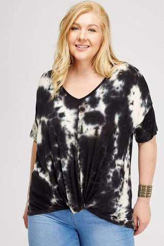 black and white tie dyed tee