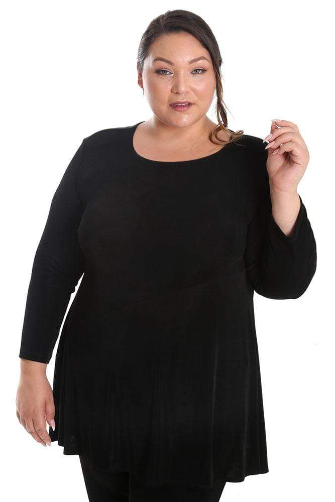 Vikki Vi Classic Black Bias Cut Tunic Reviews On