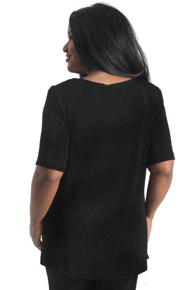 Vikki Vi Classic Black V-Neck Short Sleeve Tunic