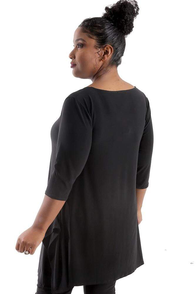 Vikki Vi Jersey Black Handkerchief Tunic