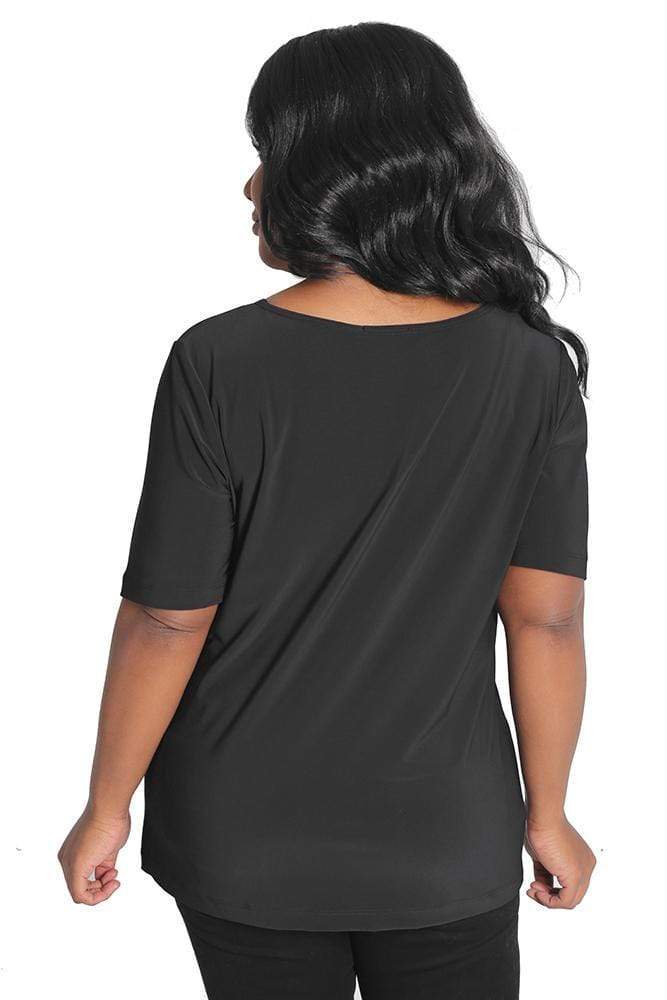 Vikki Vi Jersey Black Short Sleeve Top