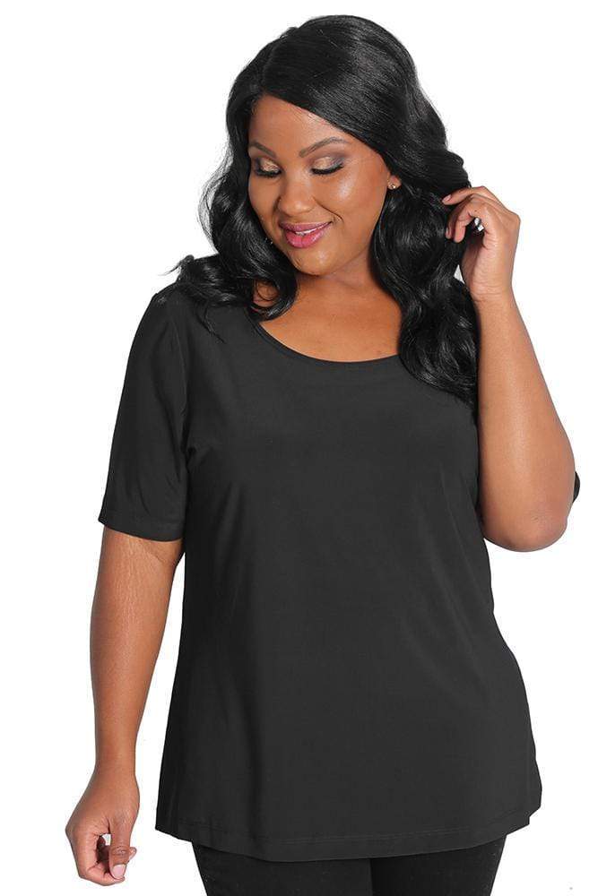 Vikki Vi Jersey Black Short Sleeve Top