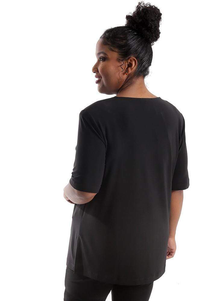 Vikki Vi Jersey Black Short Sleeve Tunic