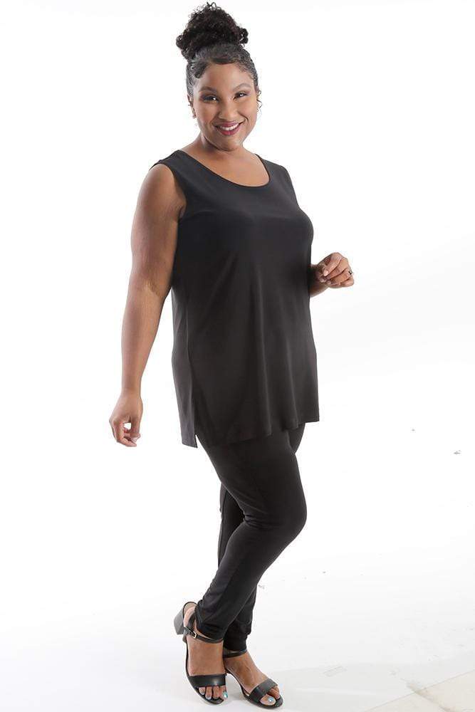 Vikki Vi Jersey Black Sleeveless Shell Tunic