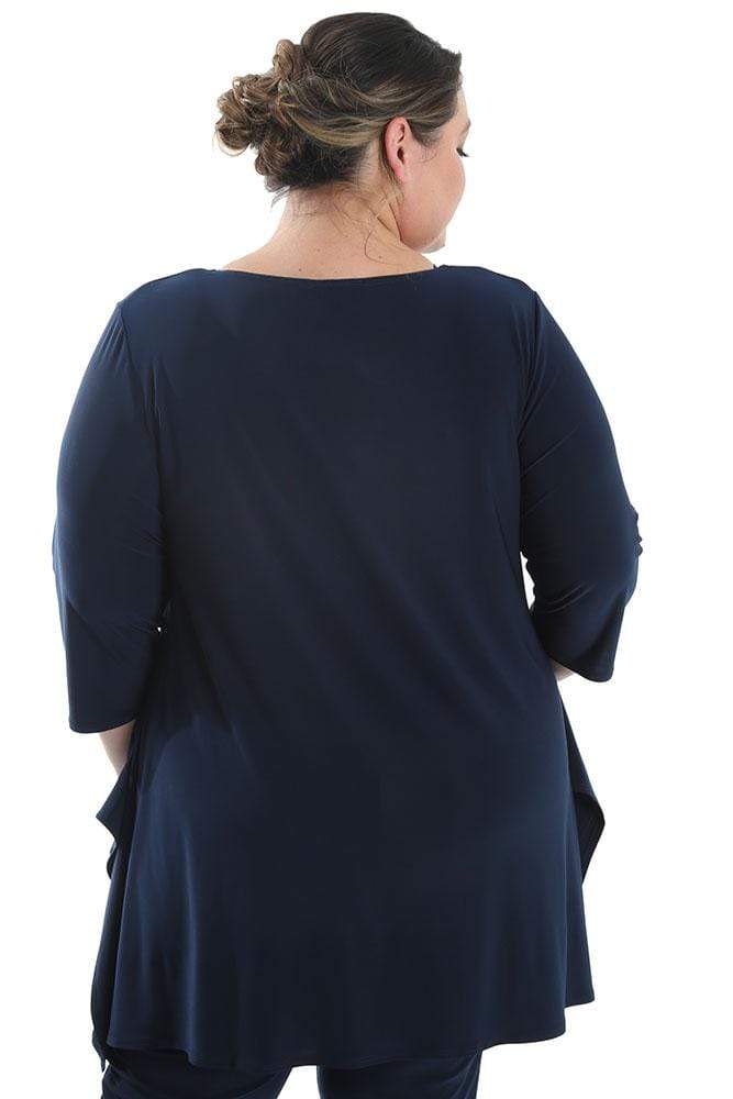 Vikki Vi Jersey Navy Handkerchief Tunic