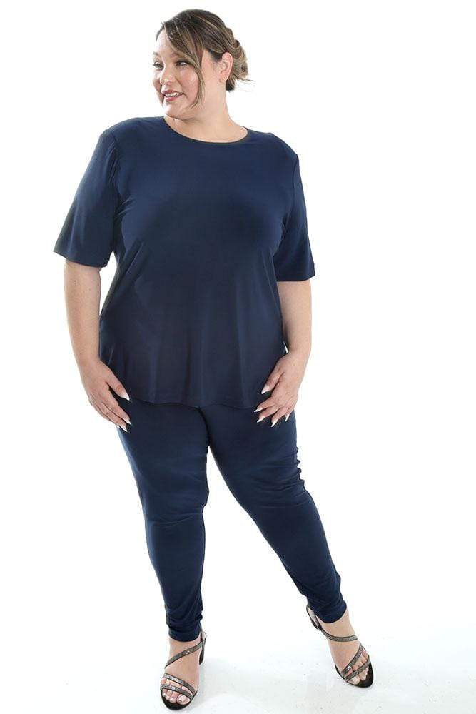 Vikki Vi Jersey Navy Short Sleeve Tunic