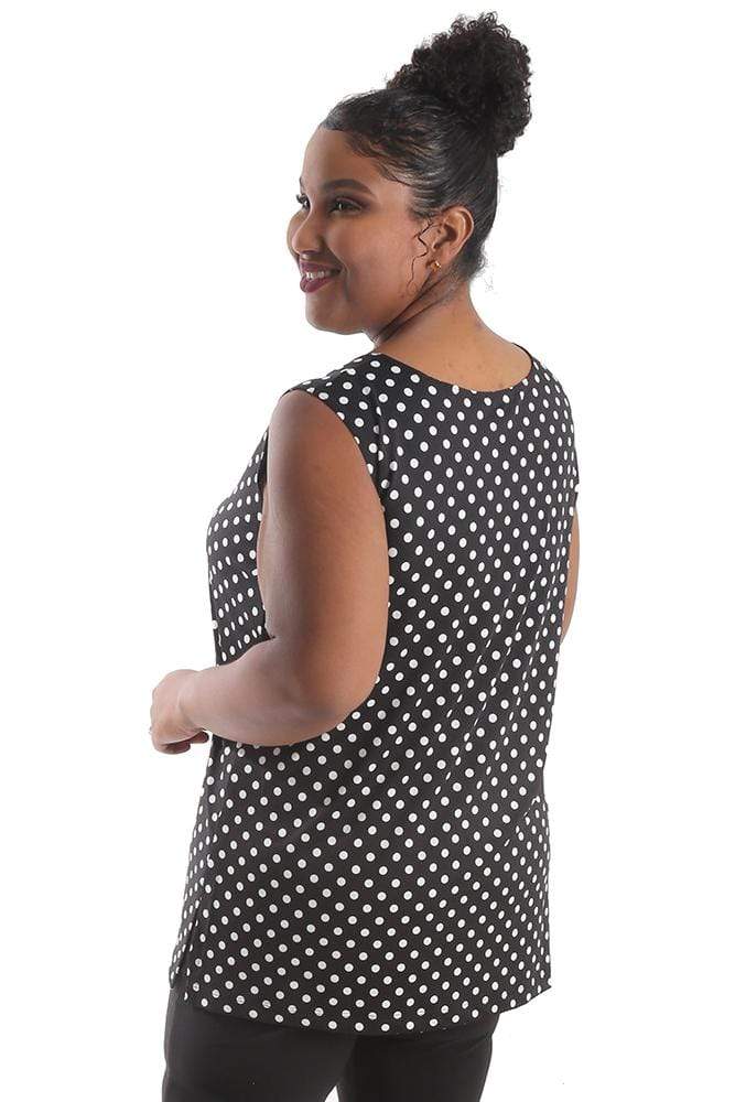 Vikki Vi Jersey Polka Dot Sleeveless Shell Tunic