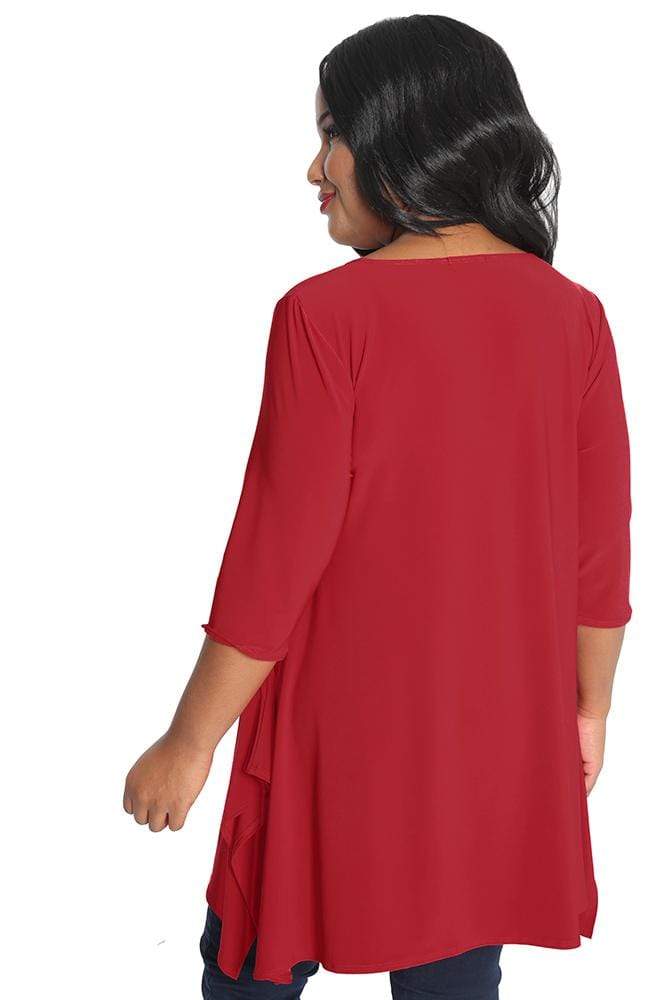 Vikki Vi Jersey Red Handkerchief Tunic