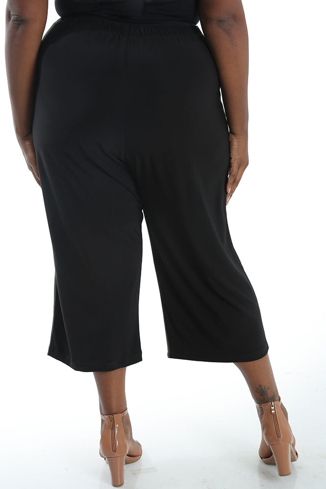 Vikki Vi Jersey Black Crop Pant