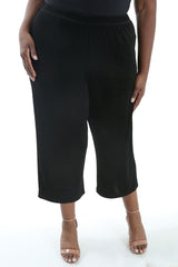 Vikki Vi Classic Black Petite Pull on Pant with Pockets