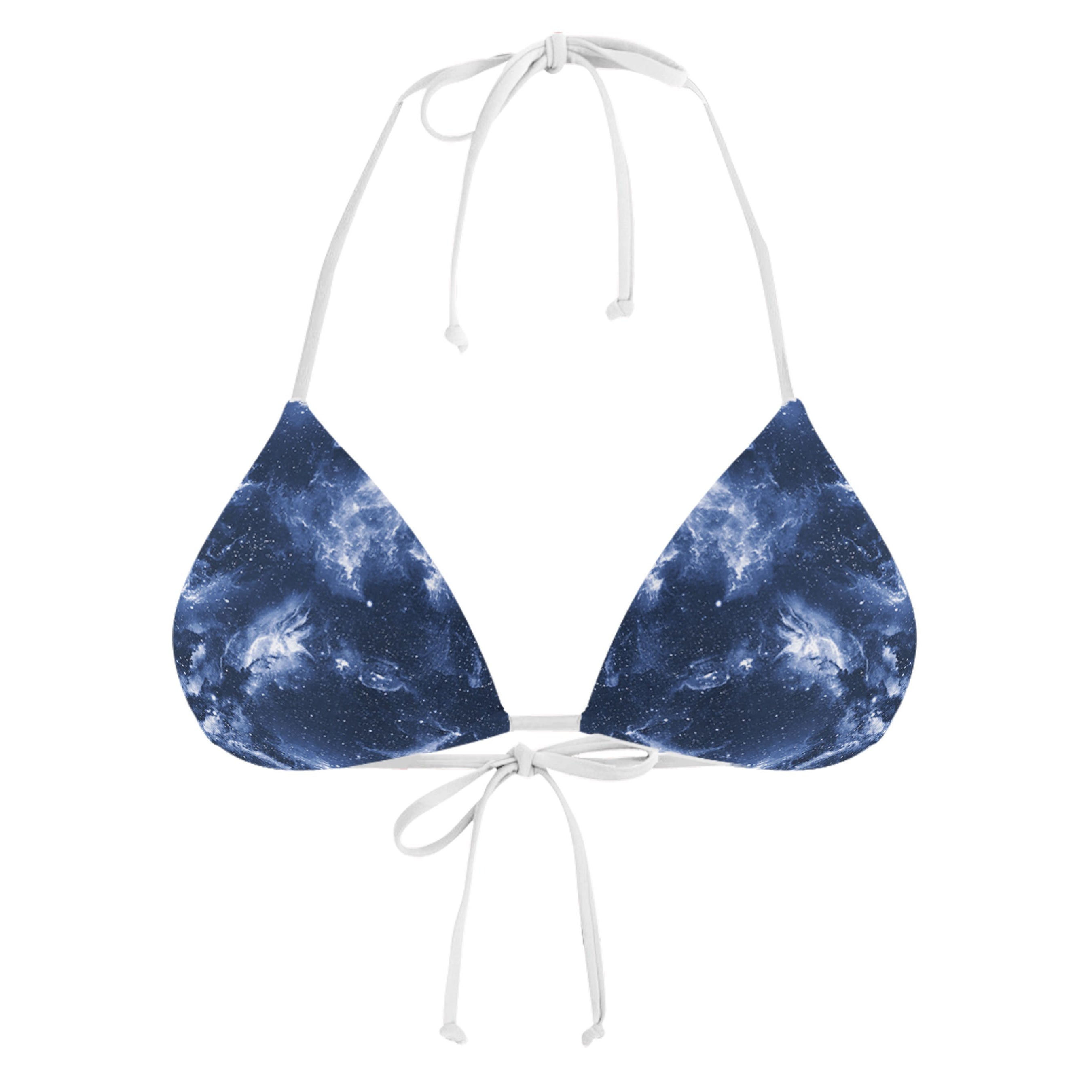 DEEP BLUE SPACE WHITE STRING BIKINI TOP - Set 4 Lyfe Apparel