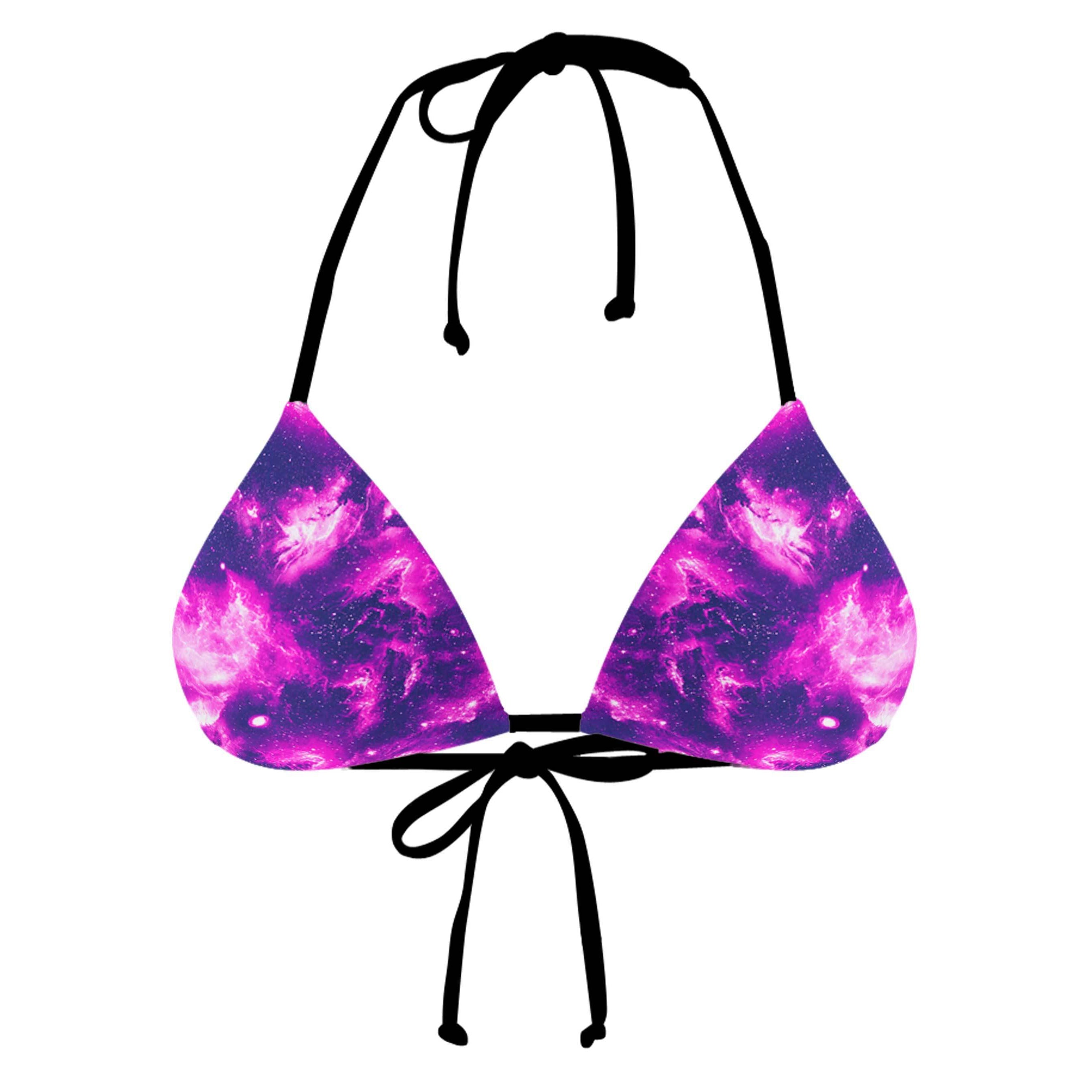 LUSH SPACE BLACK STRING BIKINI TOP - Set 4 Lyfe Apparel