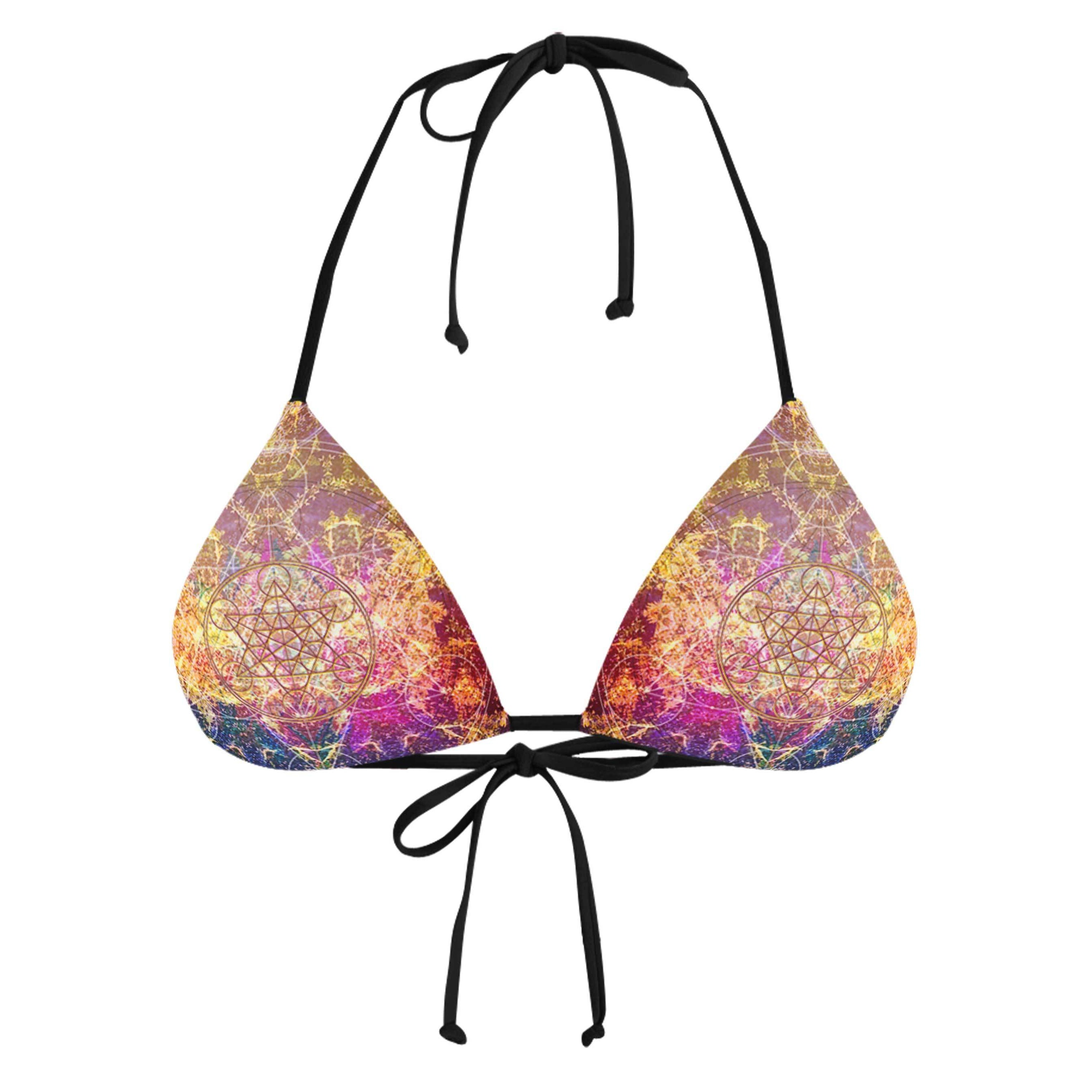 PINEAL METATRON BLACK STRING BIKINI TOP - Set 4 Lyfe Apparel