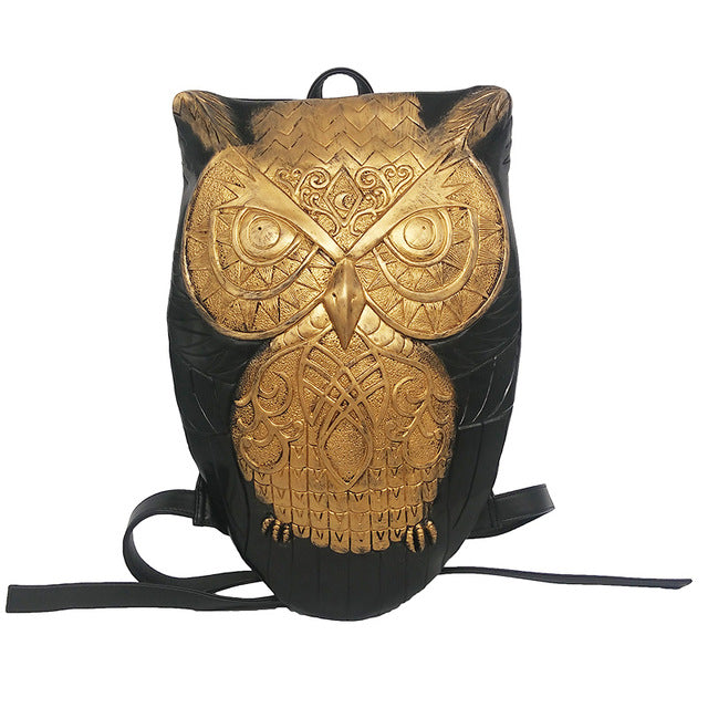 leather owl backpack