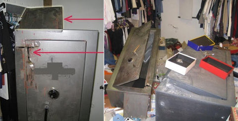 pried open gun safe broken into 10g