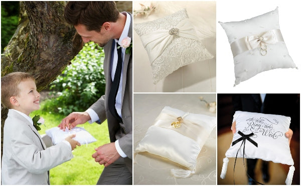 Wedding ring Pillow 100% linens with embroidery - Jandeluz Linens