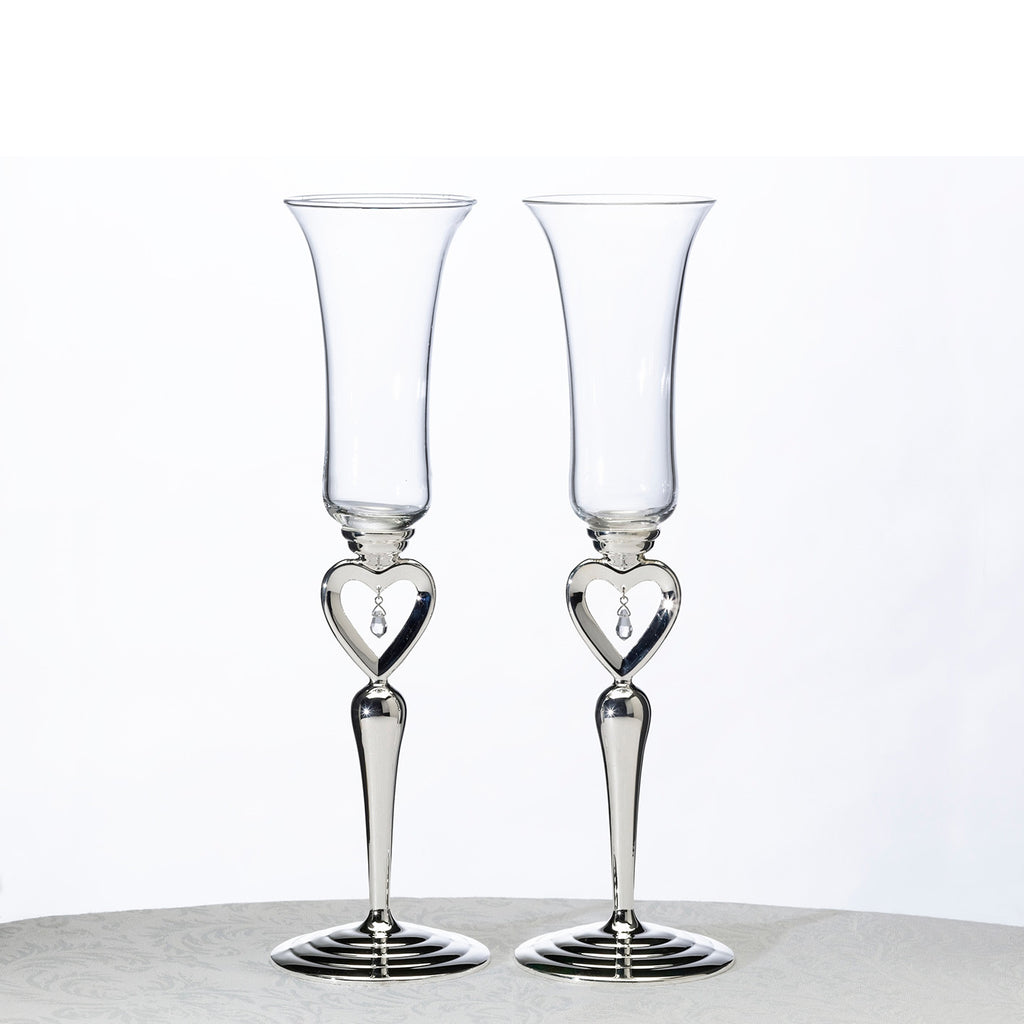 crystal wedding toasting glasses