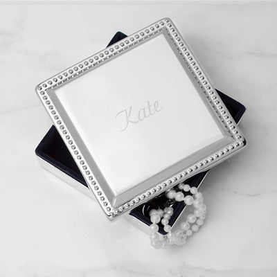 Personalized Bridesmaid Gift | Silver-tone Jewelry Box