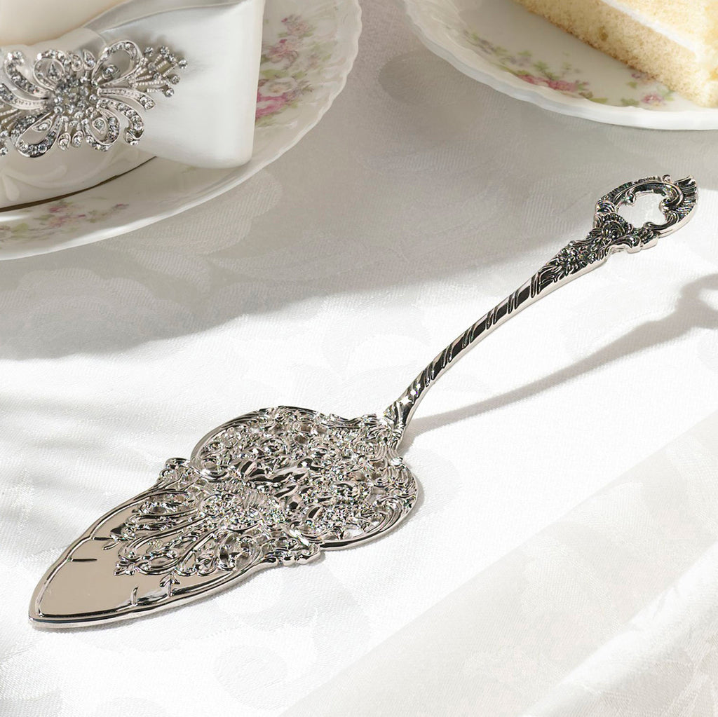  Wedding  Cake  Server  Set  Embossed Silver  Wedding  Cake  Server 