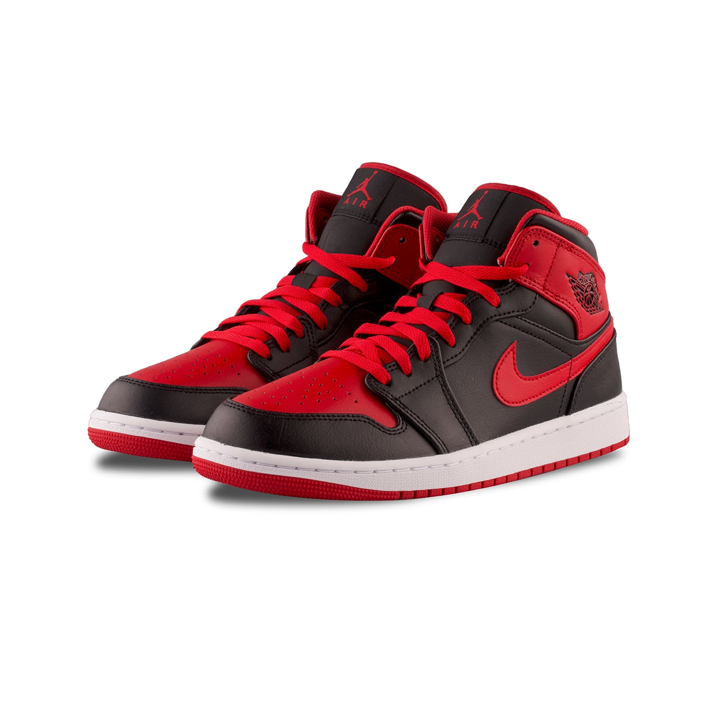 Air Jordan 1 Mid (Black/Fire Red-White)