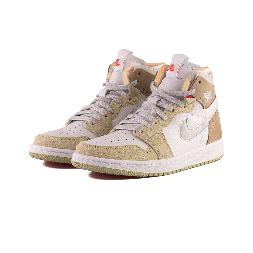 W Air Jordan 1 Zoom Air CMFT (White/Grey Heather-Olive Aura)