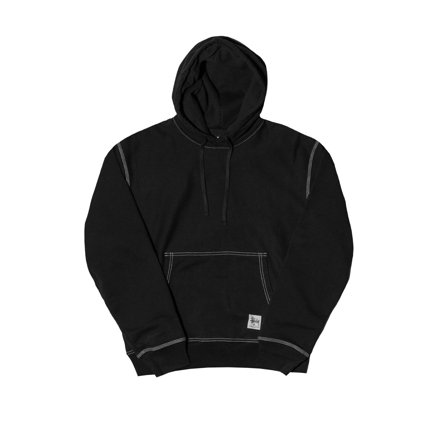 Stussy - Contrast Stitch Label Hoodie (Black) – amongst few