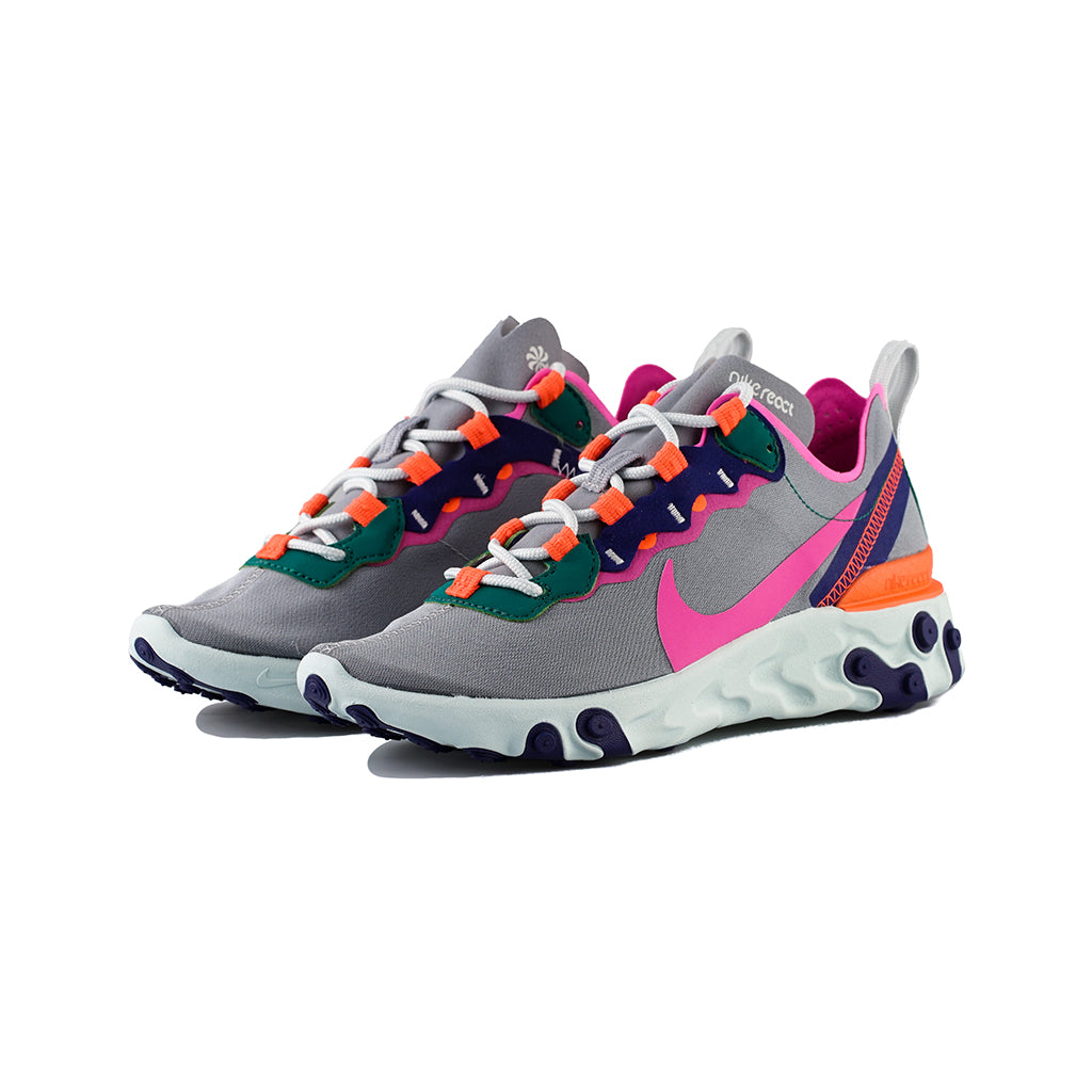 Nike - W React Element 55 (Wolf Grey/Laser Fuchsia) – amongst few