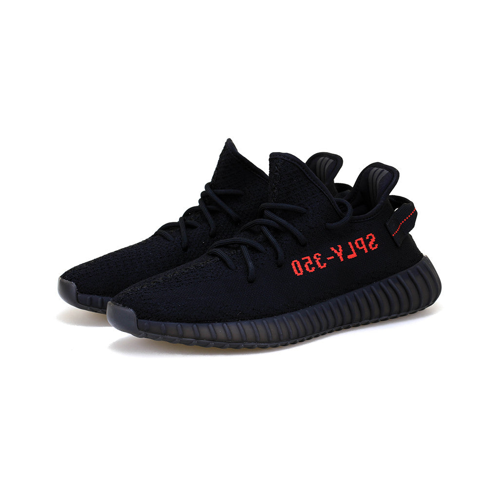 yeezy black with red letters