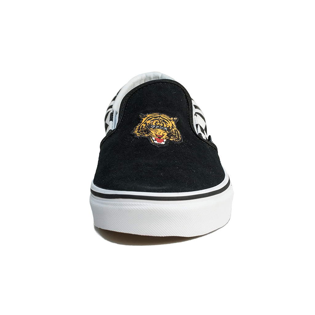 tiger check slip on vans