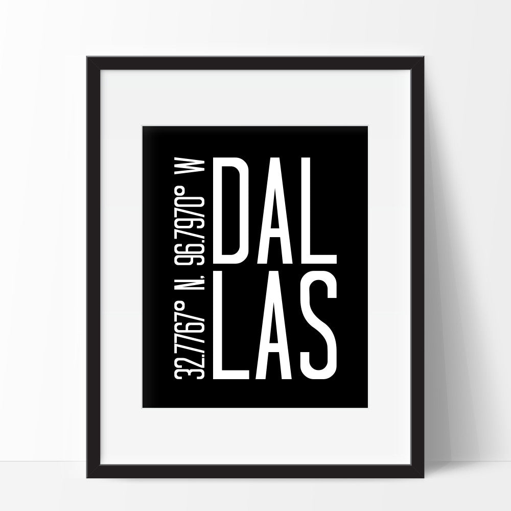 Dallas Coordinates Wall Art Picturality