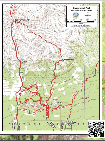 Government Peak Recreation Trail Map